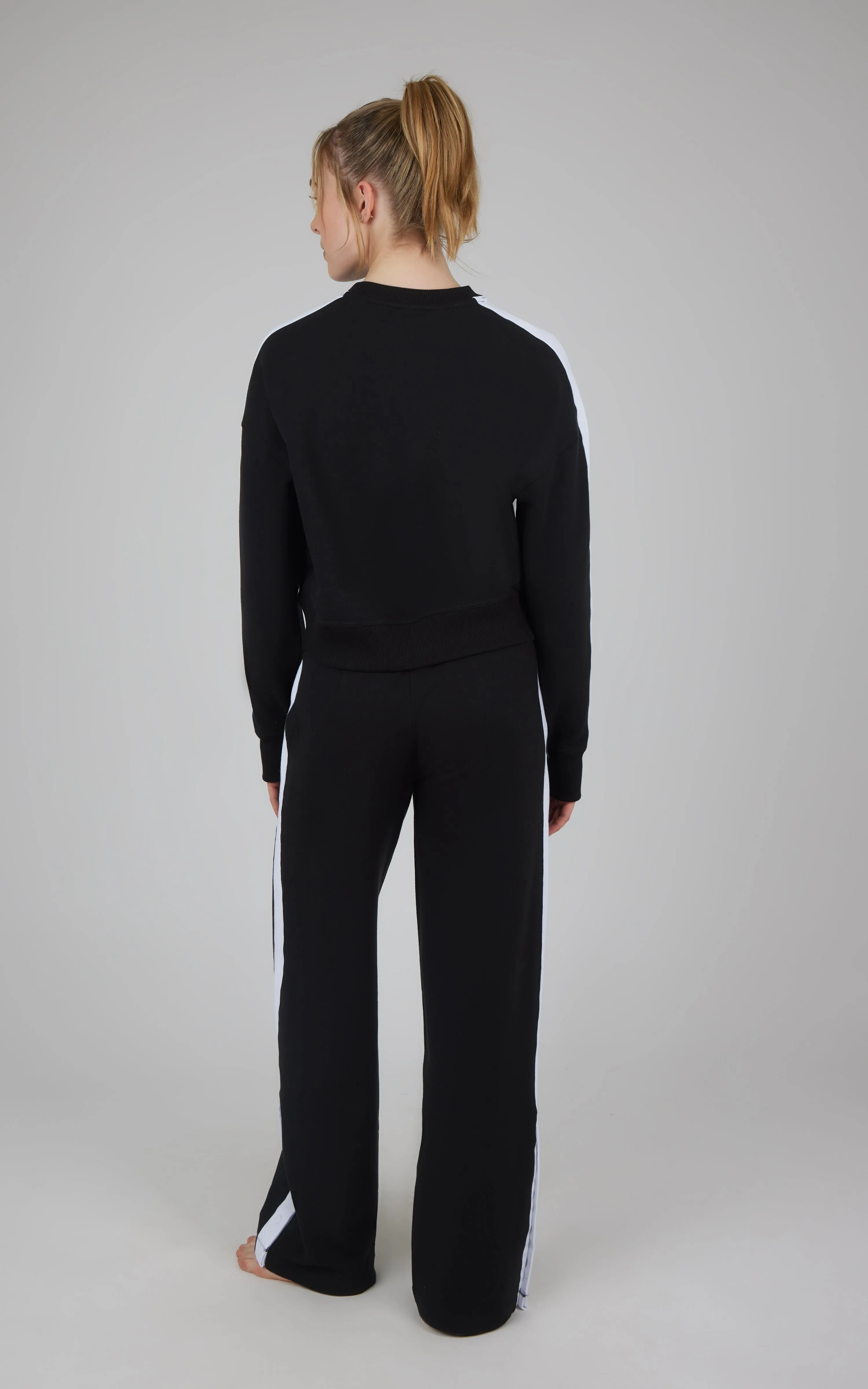 2 PC Cloud Plush Sweatshirt and Wide Leg  Snap Bottom Pant Set