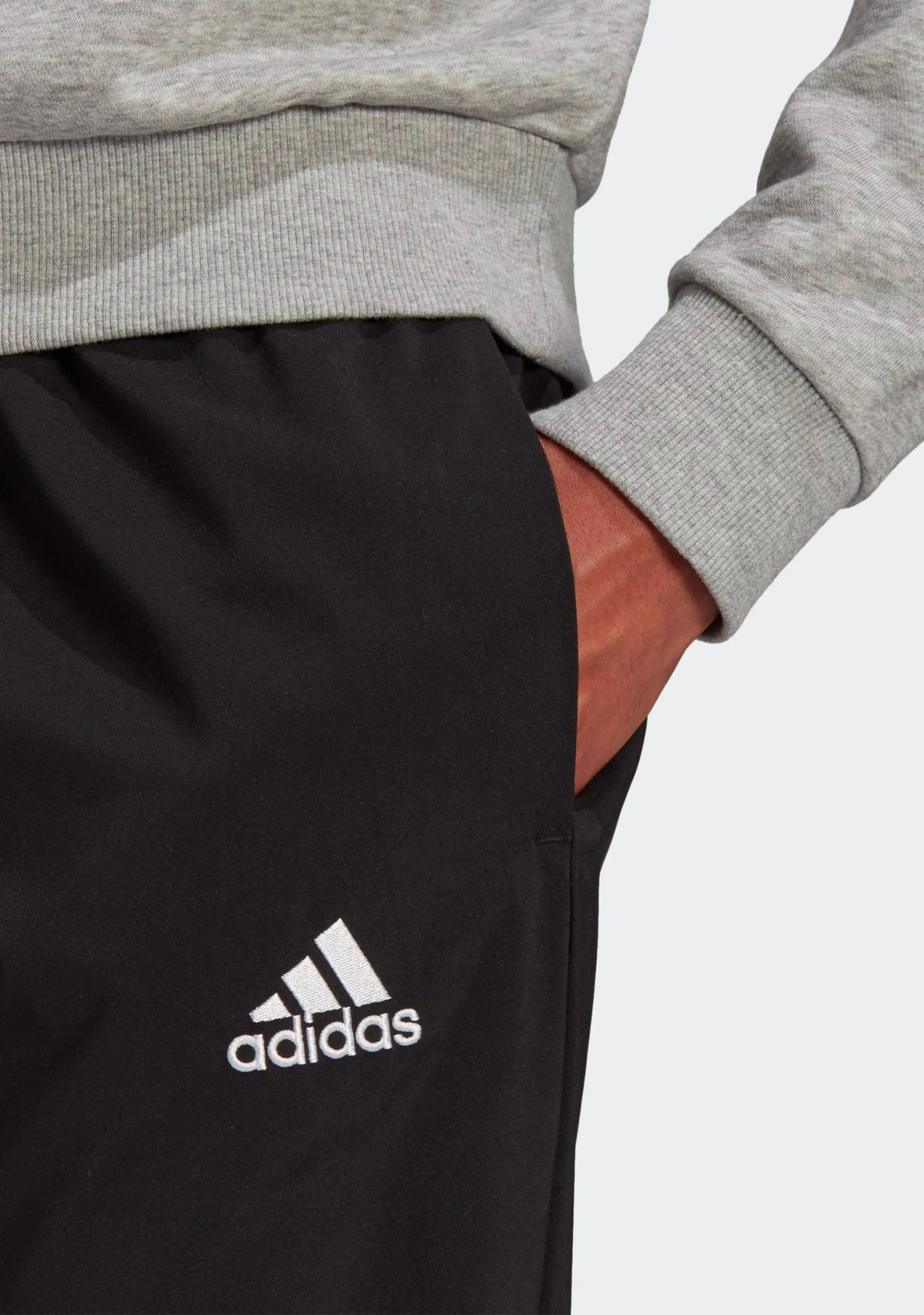 Adidas Men's Aeroready Essentials Stanford Tapered Cuff Embroidered Small Logo Pants Black