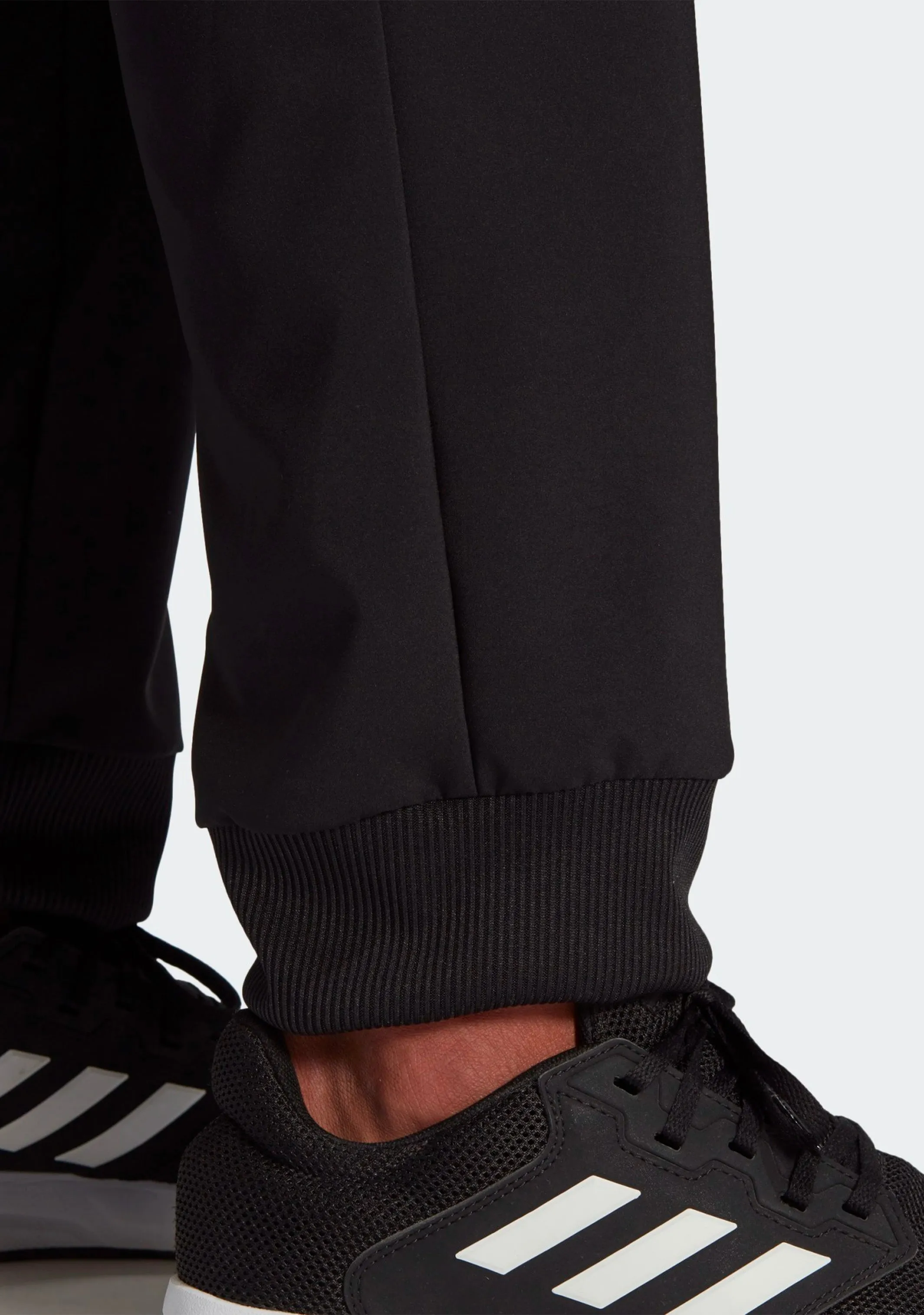 Adidas Men's Aeroready Essentials Stanford Tapered Cuff Embroidered Small Logo Pants Black