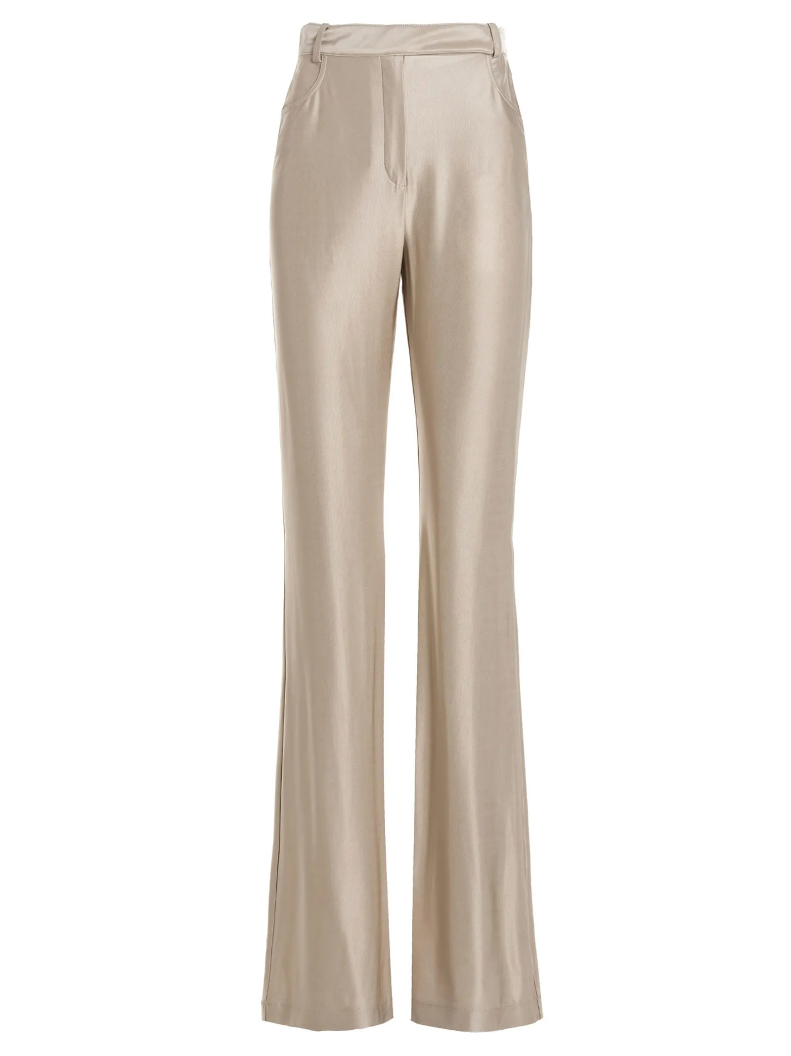 Alexandre Vauthier Flared High-Waisted Satin Pants