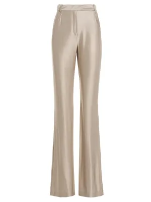Alexandre Vauthier Flared High-Waisted Satin Pants