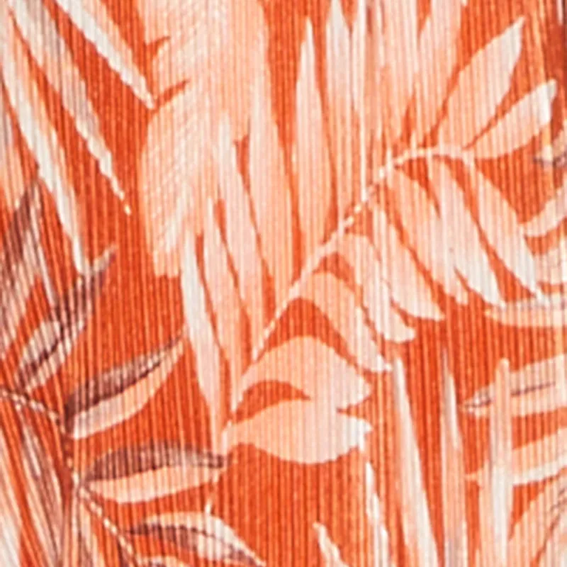 Almost Famous Plisse Leaf Print Pants