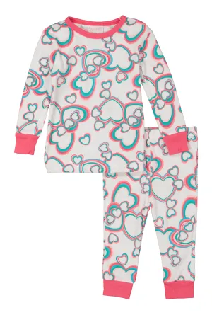 Baby Girls 12-24M Printed Pattern Pajama Top and Pants