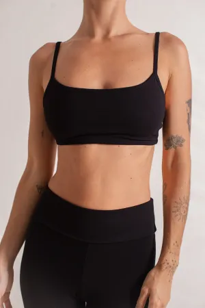 Bella Bamboo Crop Black
