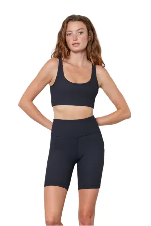 Black Scarlett Ribbed Sports Bra