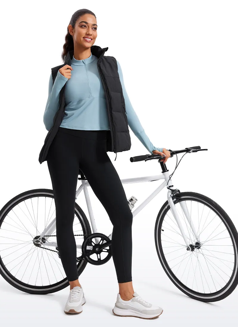 Brushed Half-Zip Long Sleeve Cropped