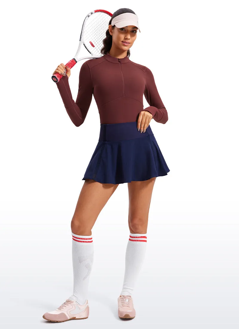 Brushed Half-Zip Long Sleeve Cropped