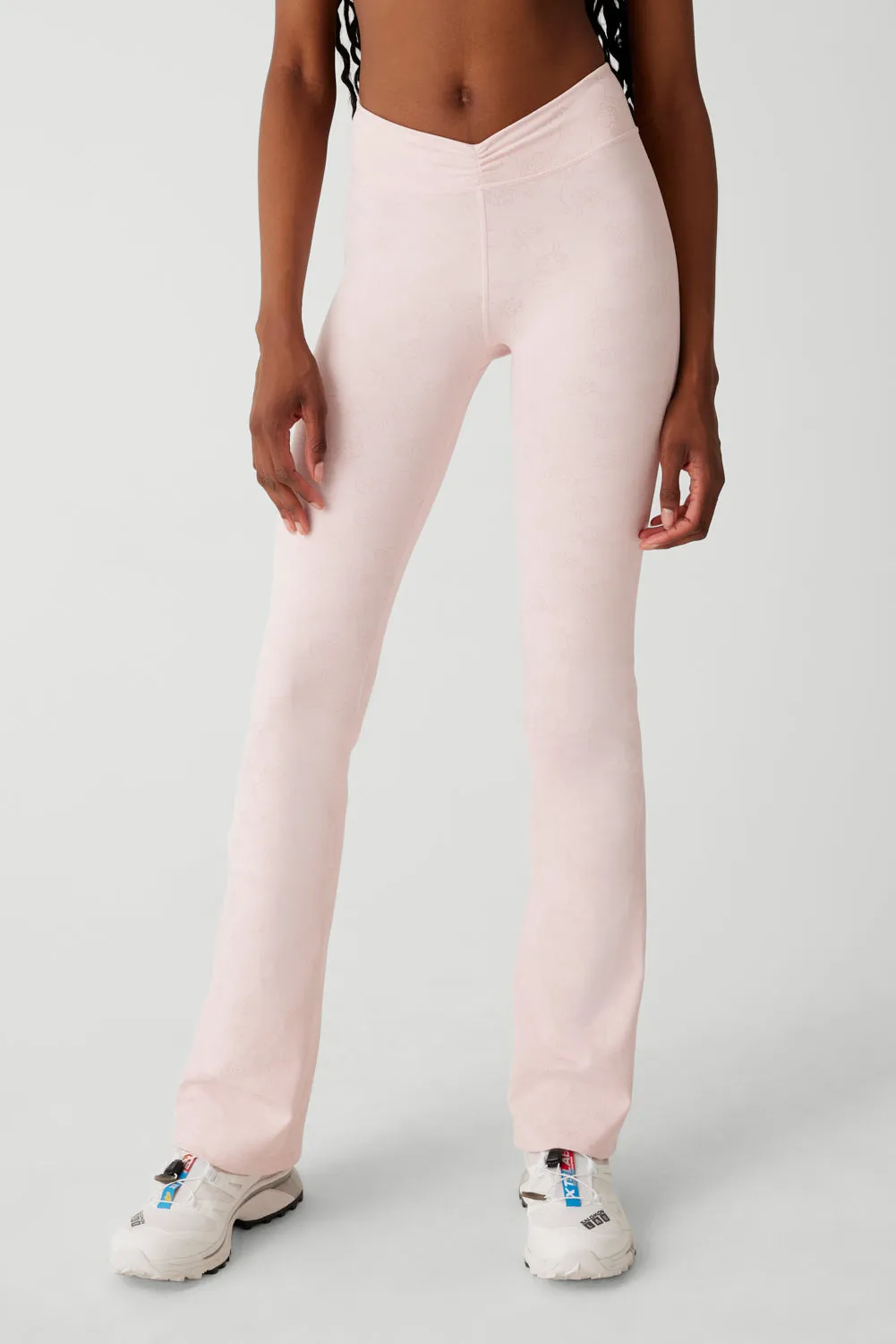 Clementine Low Waist Flare Legging - Pink Petals