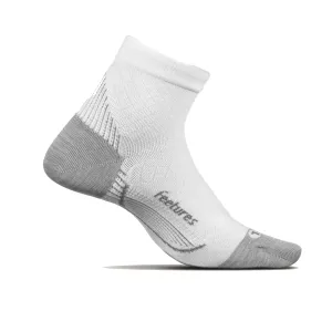 Feetures Plantar Fasciitis UltraLight Compression Sock Quarter - White