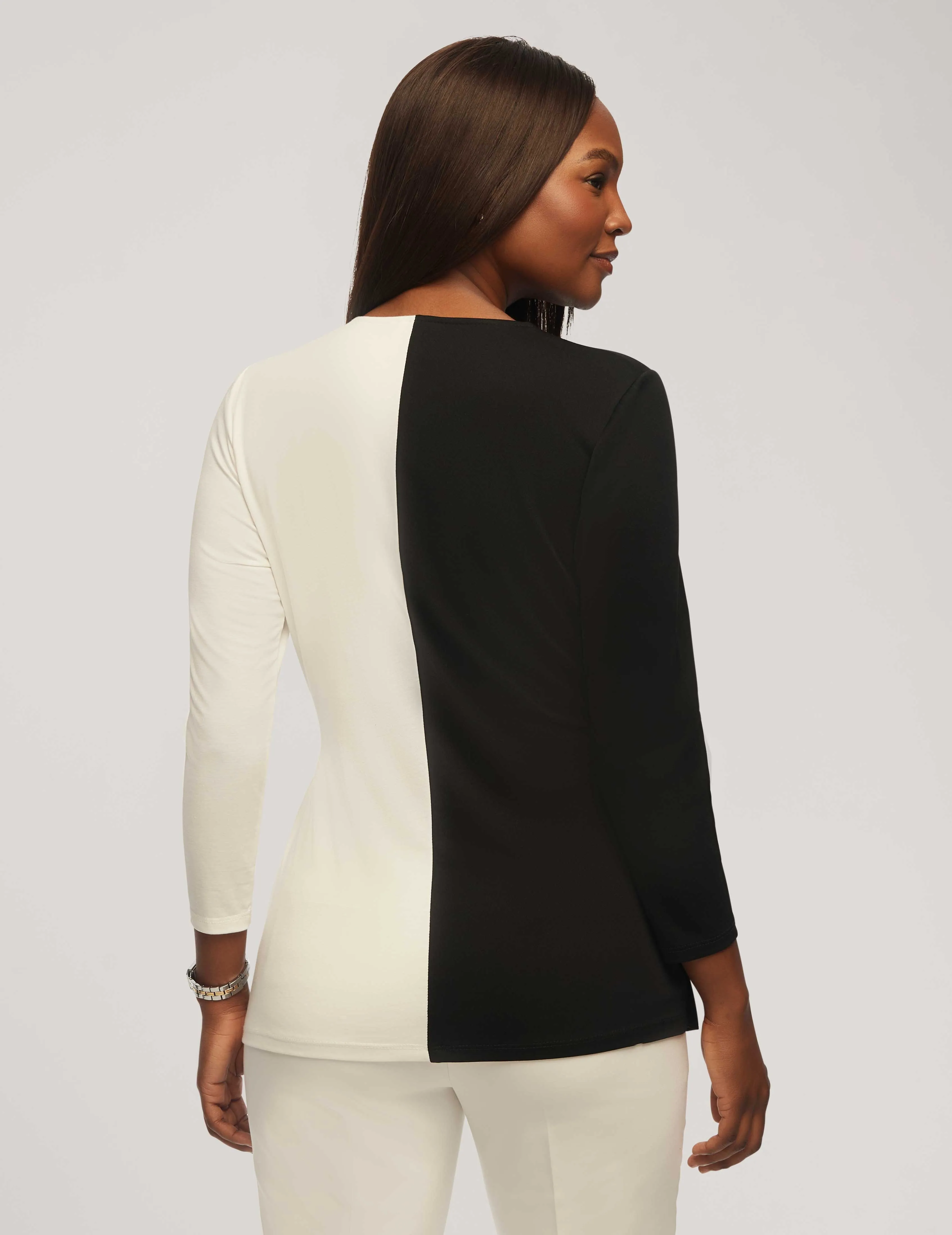 Harmony Knit Long Sleeve Color Block Wrap Top- Sale