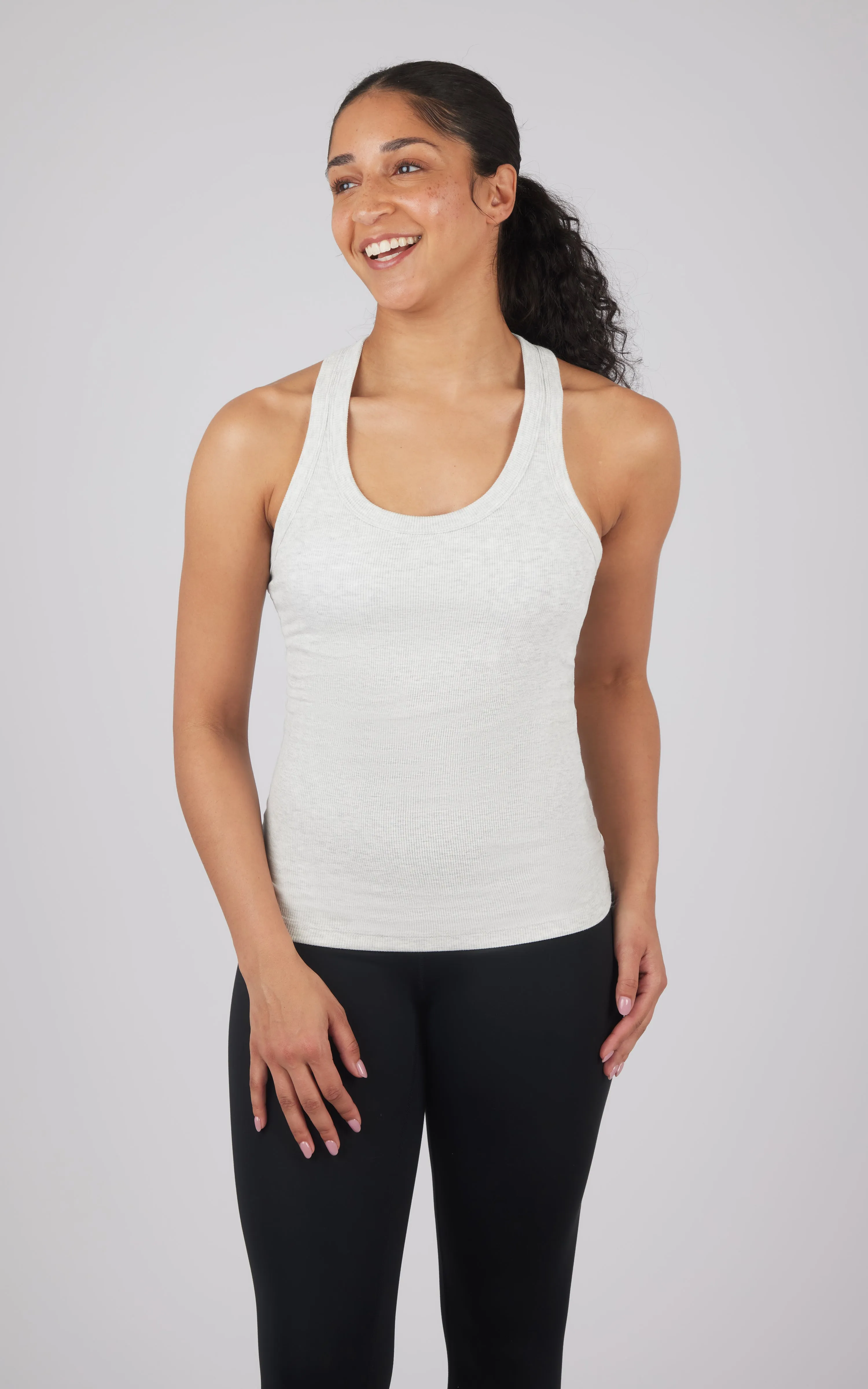 Heavenly Ribbed Longline Racerback Tank