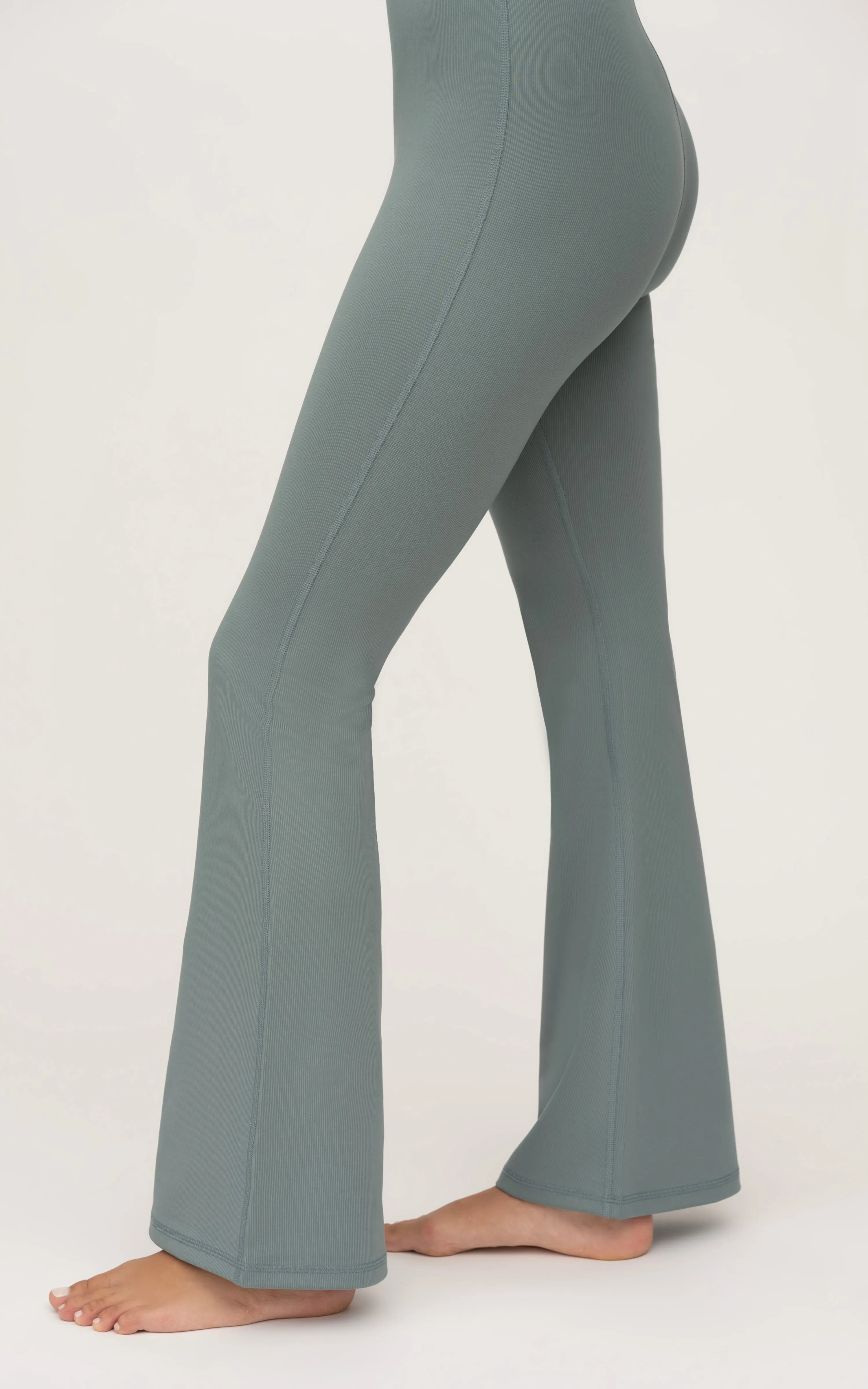 Illusion Ribbed Flare Jumpsuit