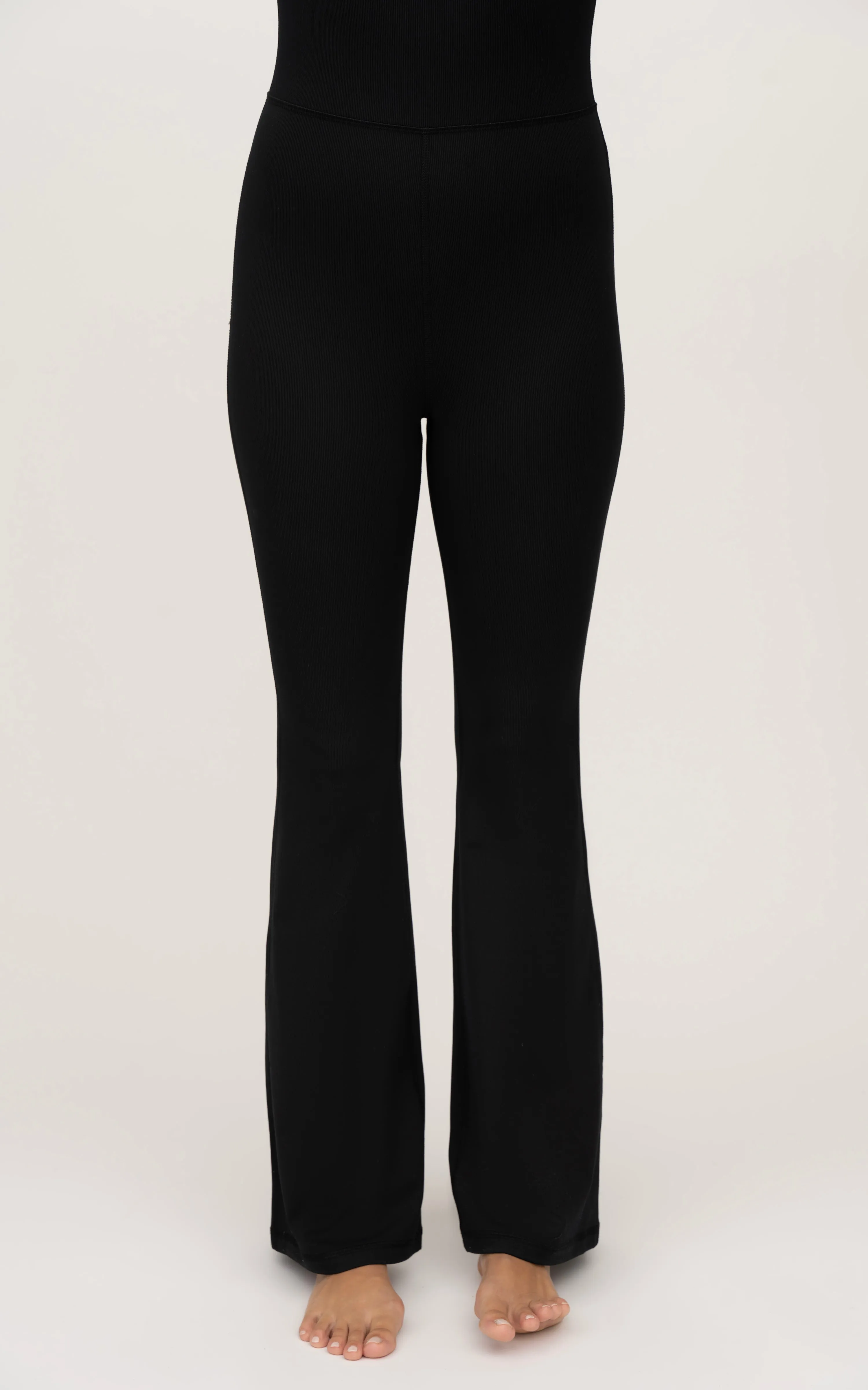 Illusion Ribbed Flare Jumpsuit