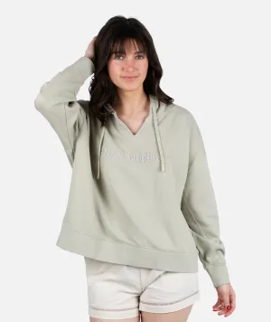 Jetty Supply Co Slash Neck Hoodie - Sage Green