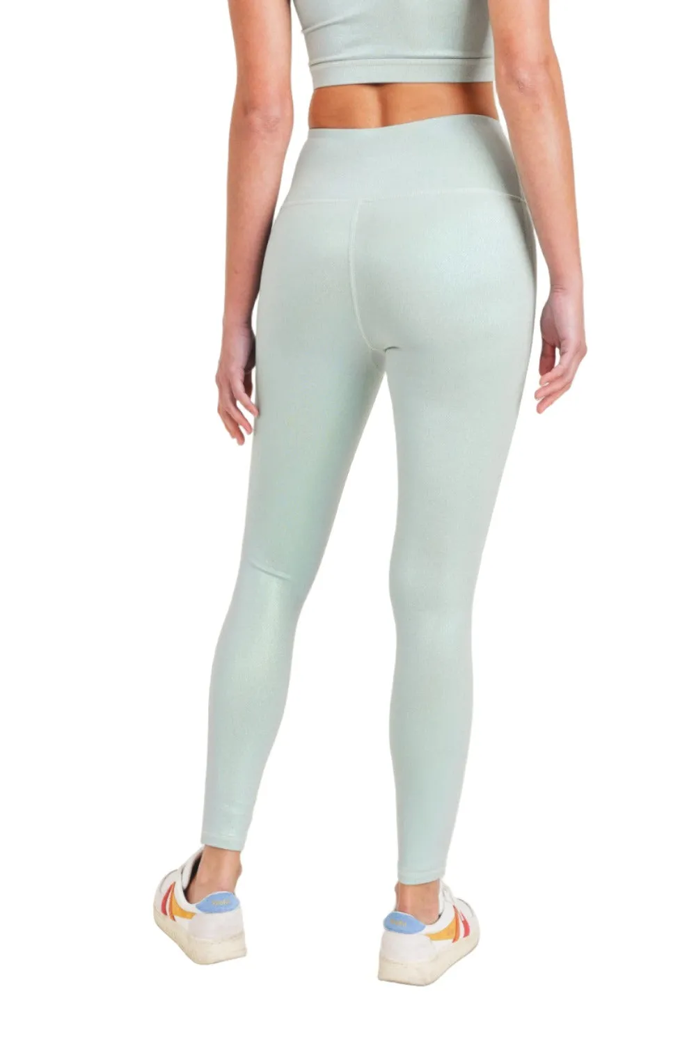 Mono B APH2862 Pearlescent Holo Foil High-Waisted Leggings