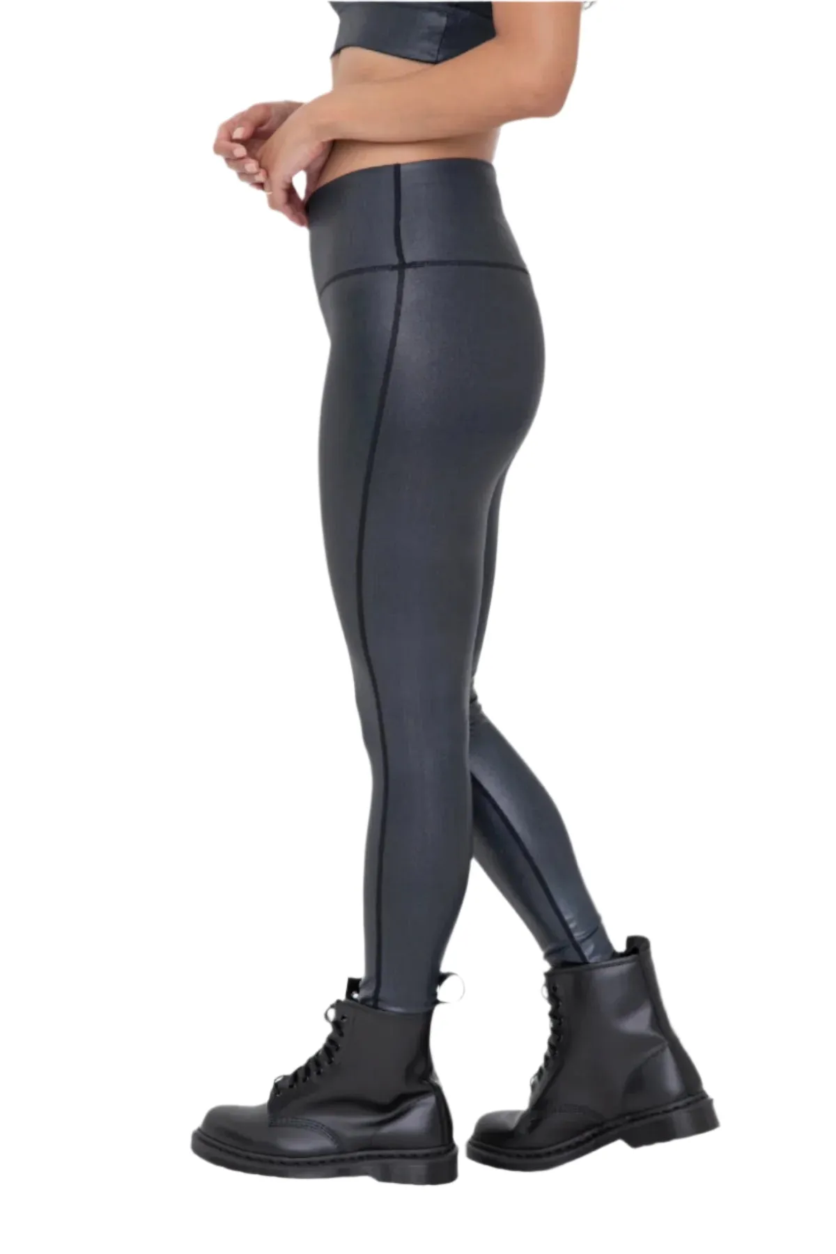 Mono B Iridescent Holo Foil High-Waisted Leggings APH-A0870 and Plus