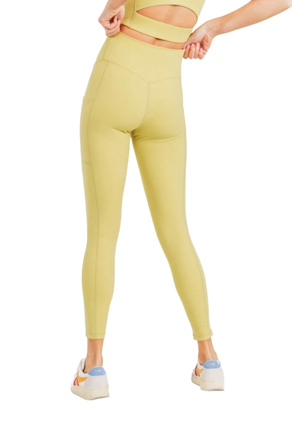 Mono B Lycra-Blend Essential Sweetheart Back High Waist Leggings APH2757