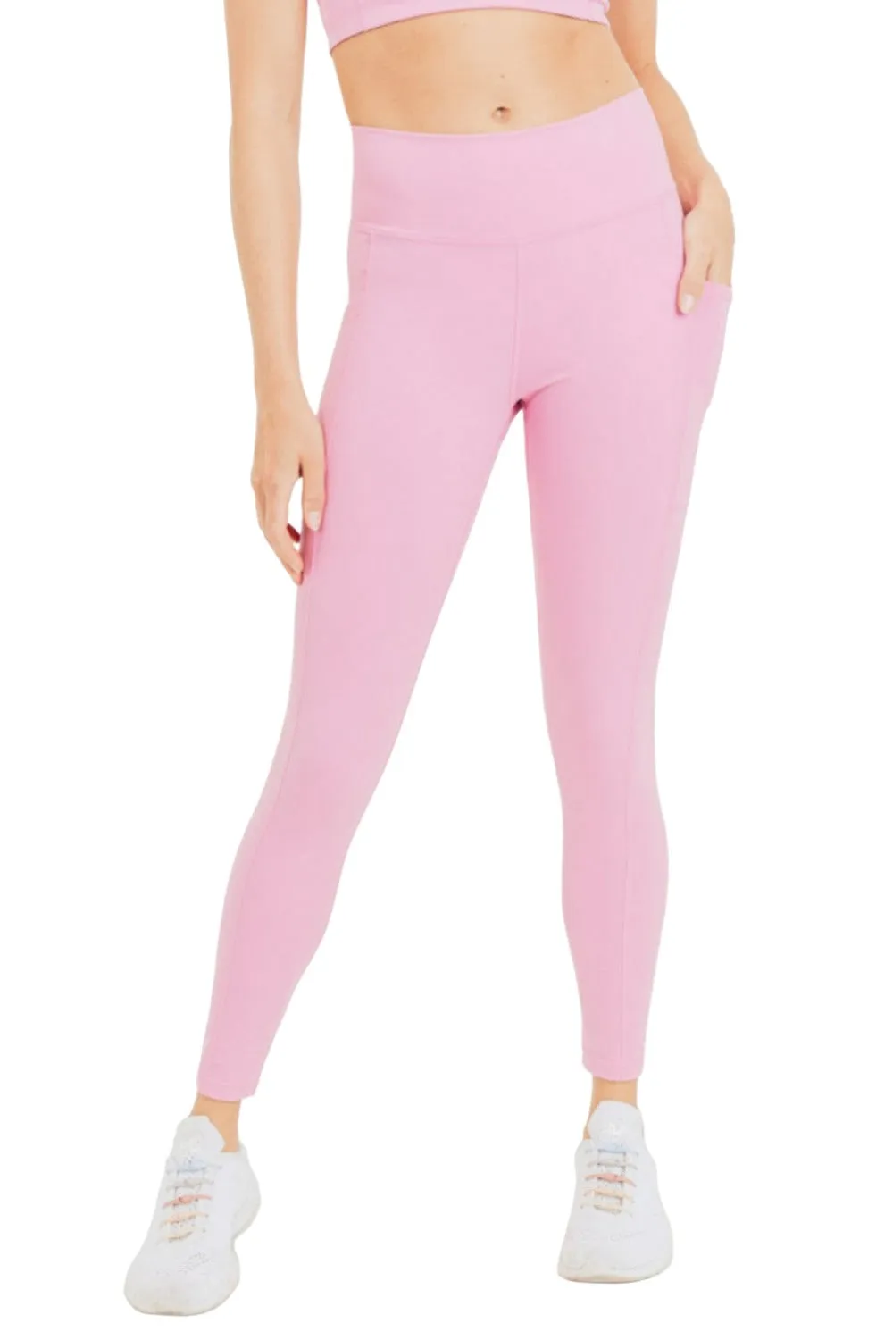Mono B Lycra-Blend Essential Sweetheart Back High Waist Leggings APH2757