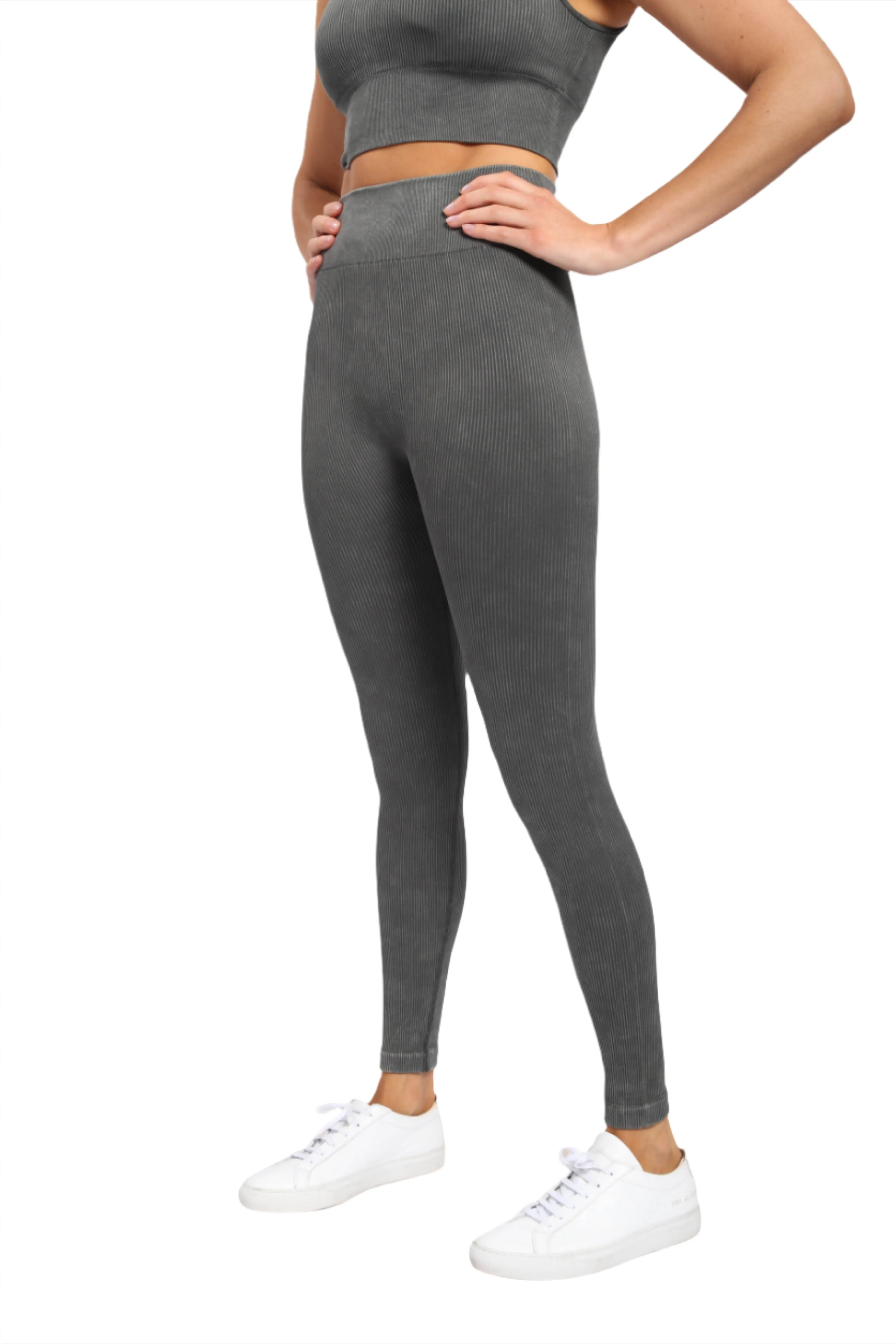 Mono B Ribbed Mineral Wash Seamless Legging APH2801