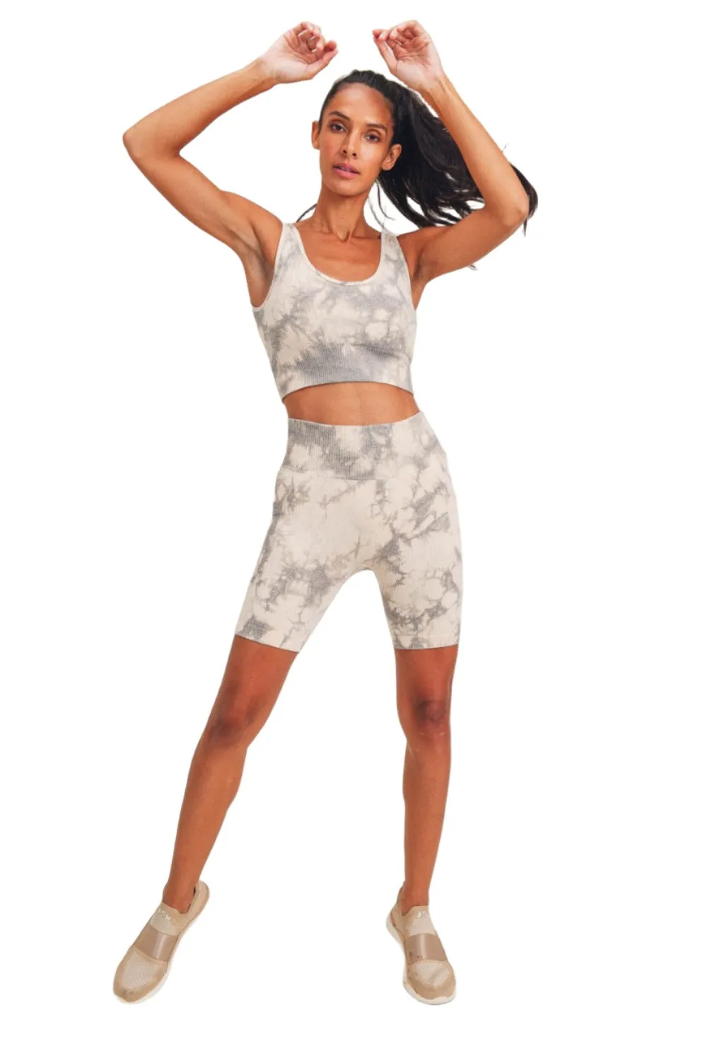 Mono B Ribbed Seamless Tie-Dyed Biker Shorts APH3170