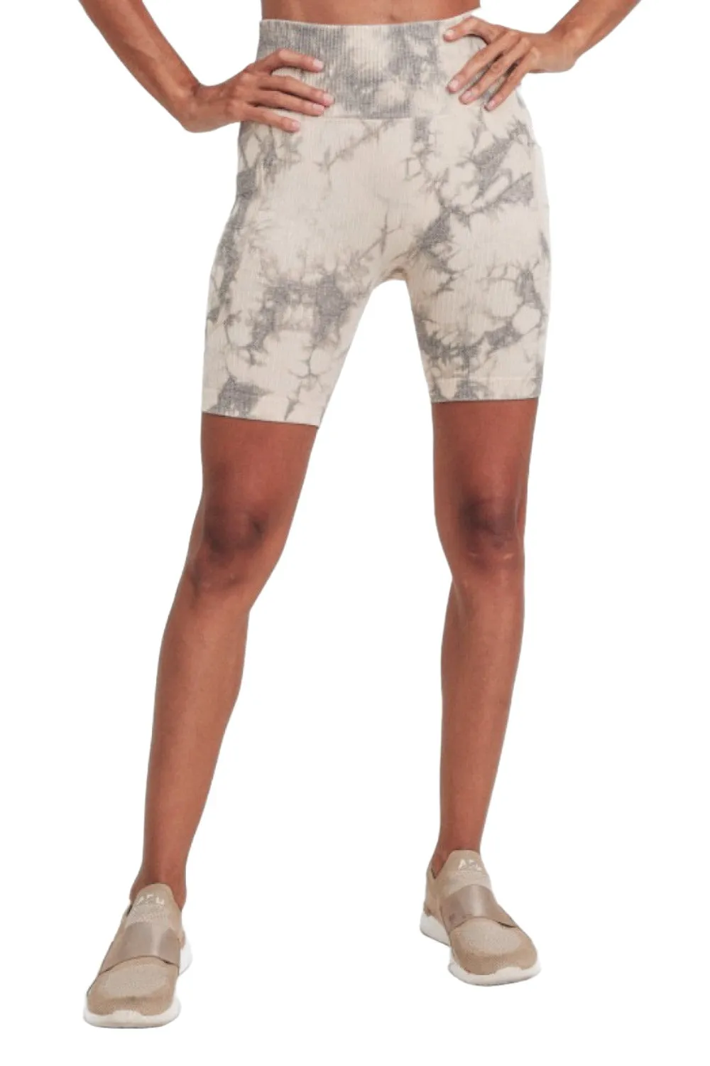 Mono B Ribbed Seamless Tie-Dyed Biker Shorts APH3170