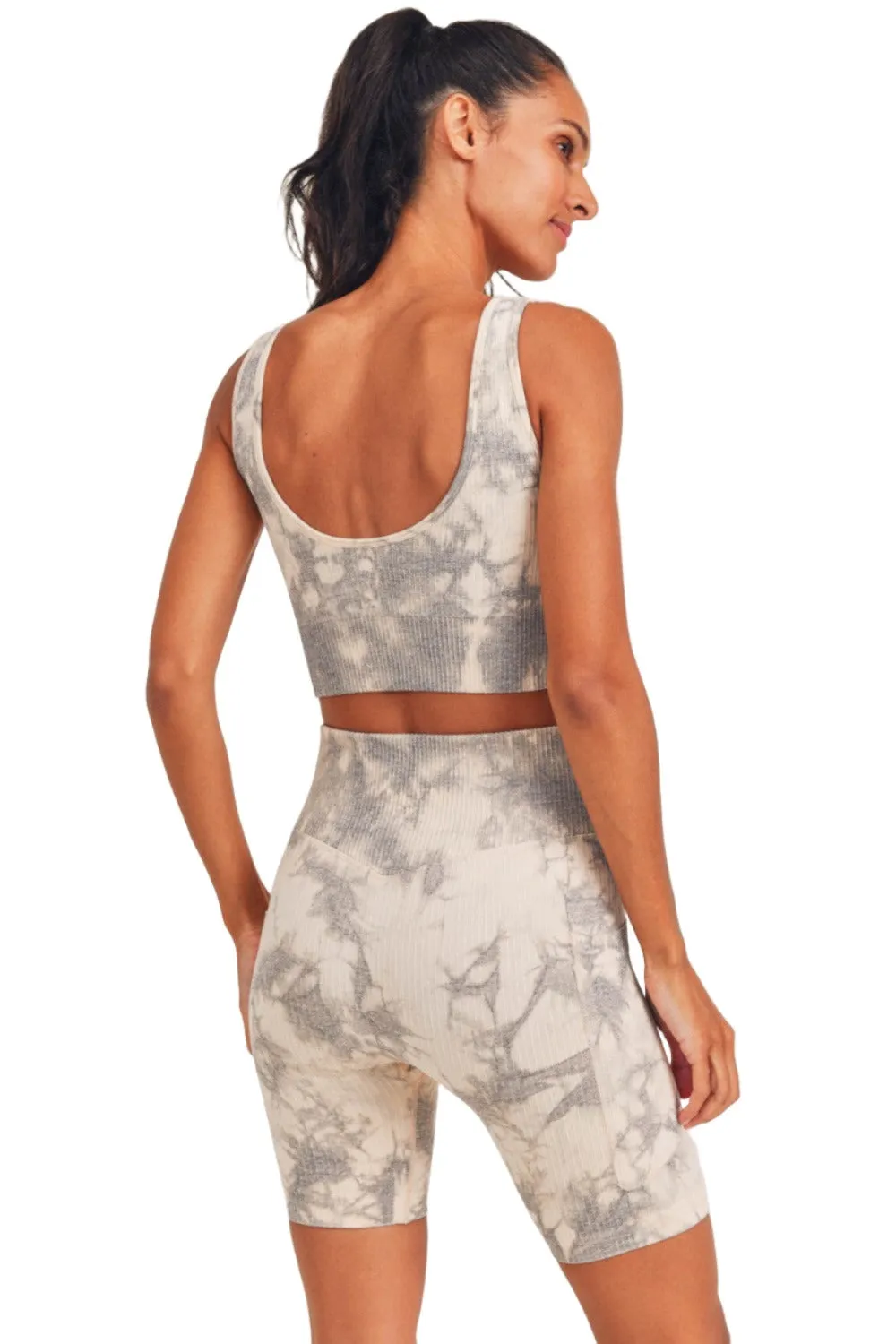 Mono B  Tie-Dye Seamless Ribbed Sports Bra AT3168