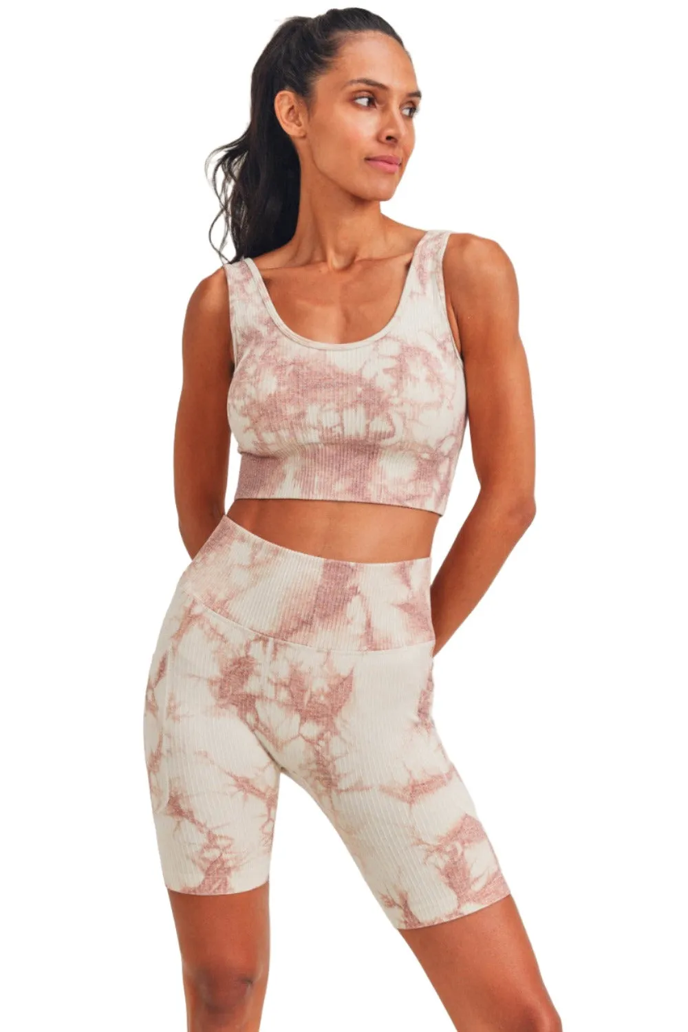 Mono B  Tie-Dye Seamless Ribbed Sports Bra AT3168