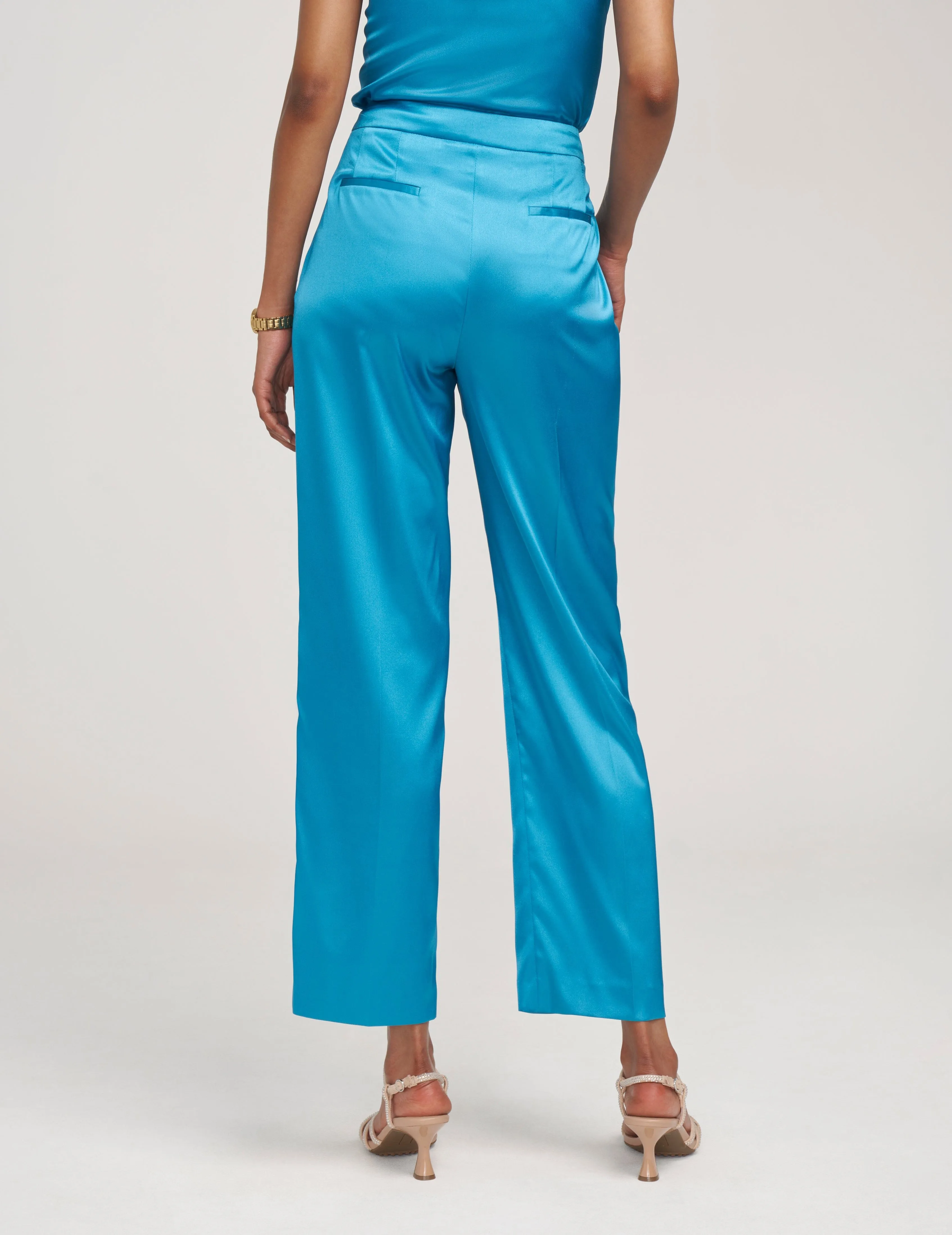 Montreal Satin High Rise Wide Leg Pant- Sale