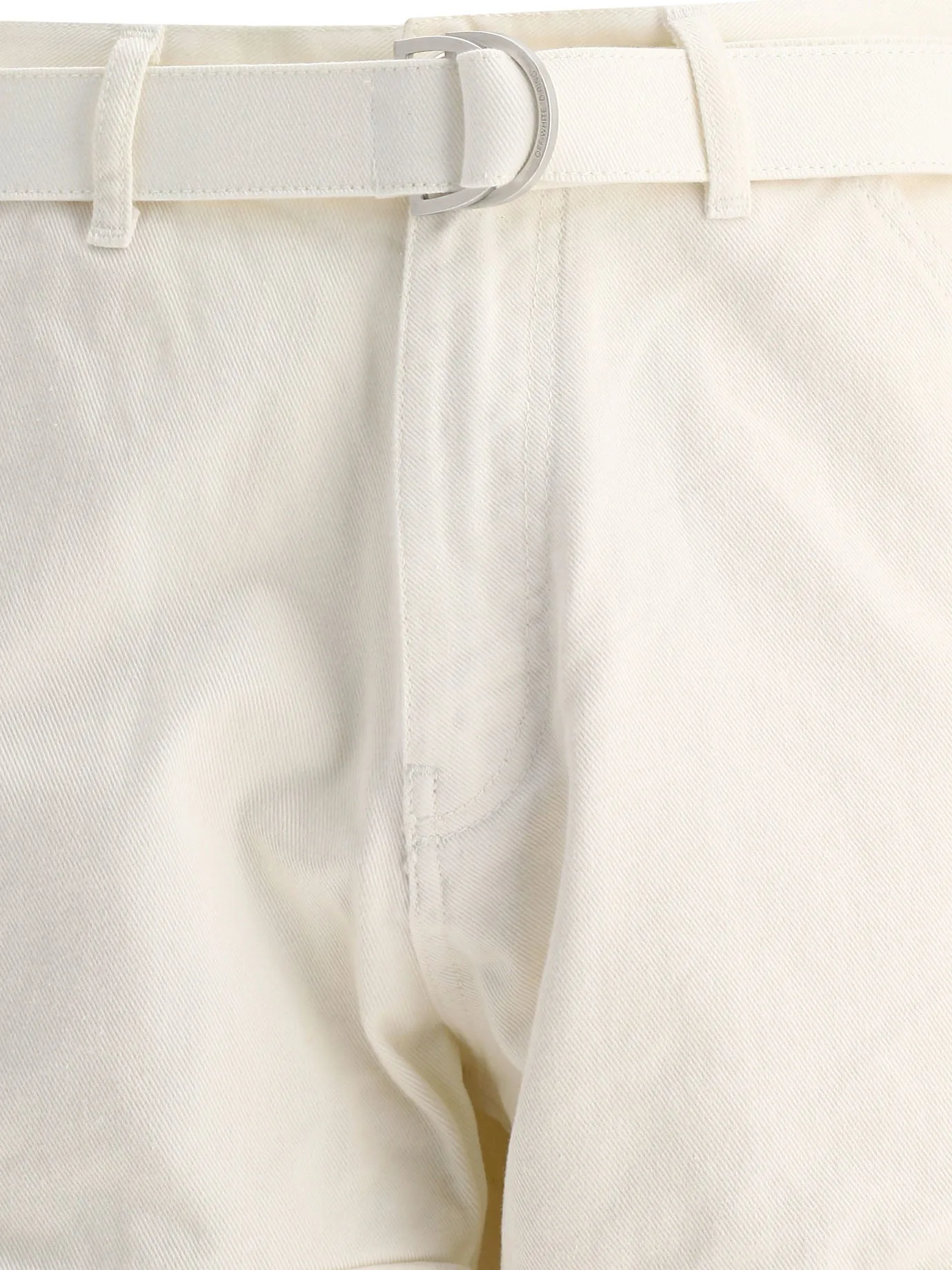 Off-White High Waist Wide Leg Denim Trousers