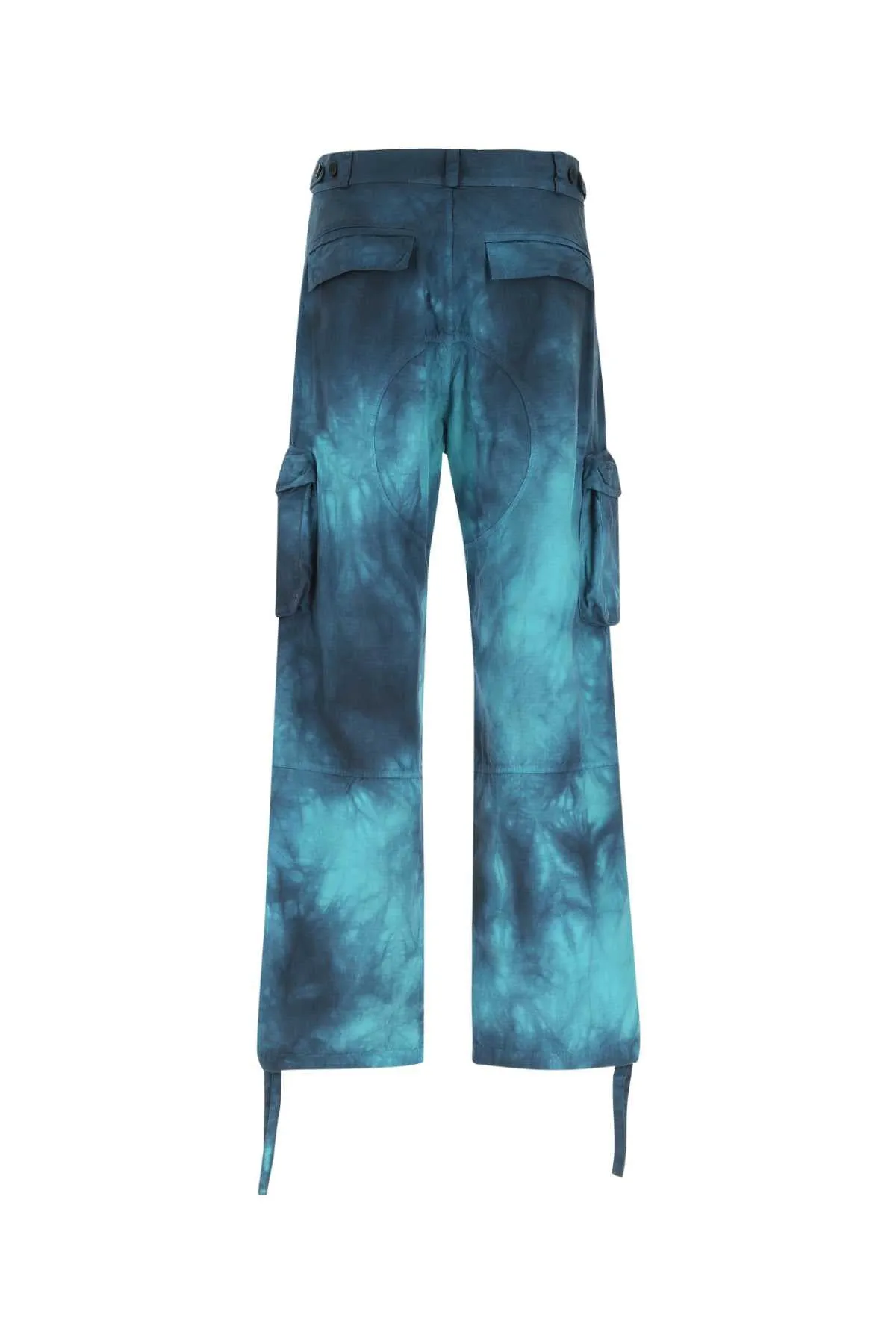 Off-White Mid Waist Tie-Dyed Cargo Trousers