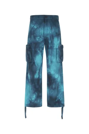 Off-White Mid Waist Tie-Dyed Cargo Trousers