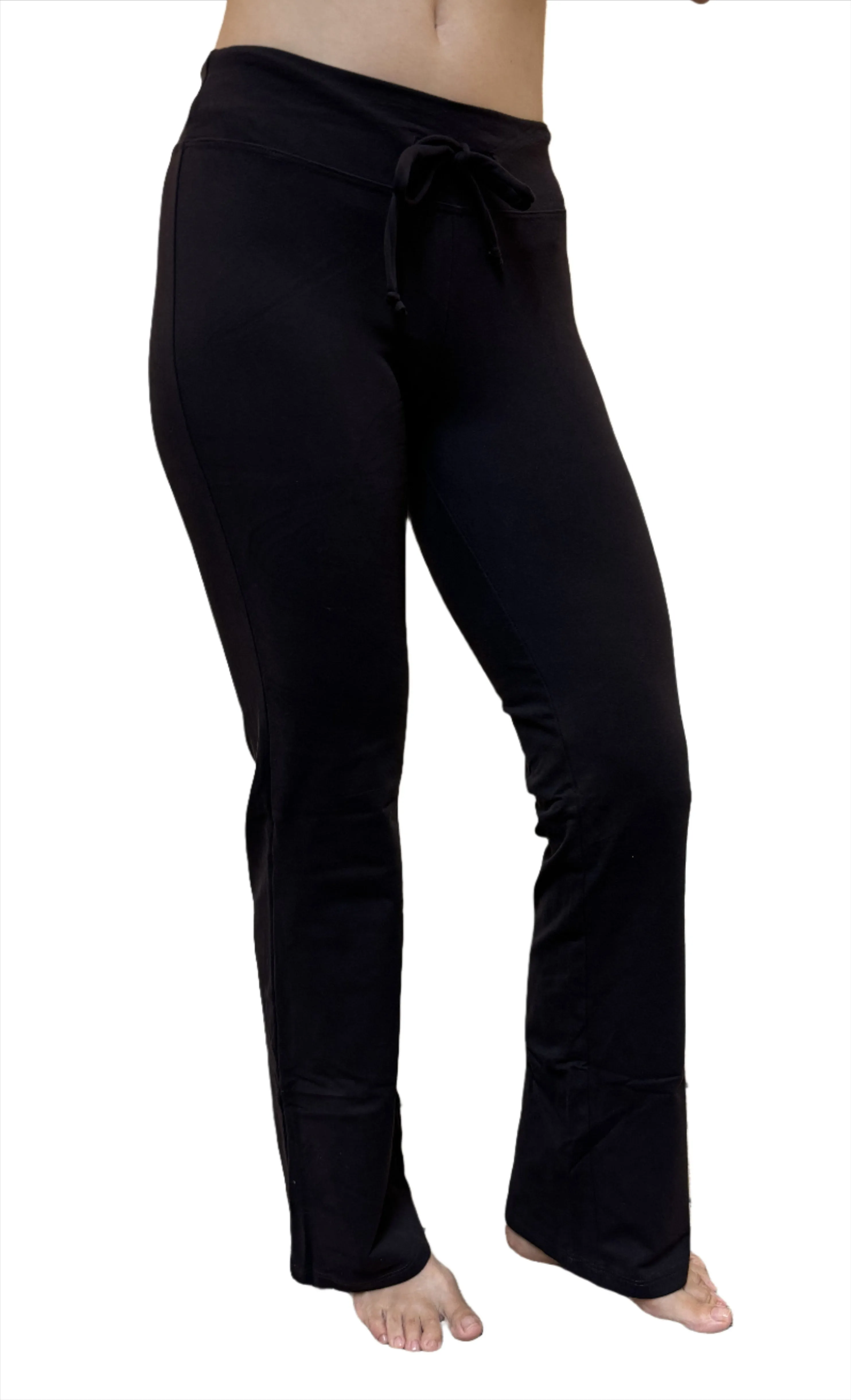 One Step Ahead Brushed Supplex Fitted Drawstring Bootcut Pant D222