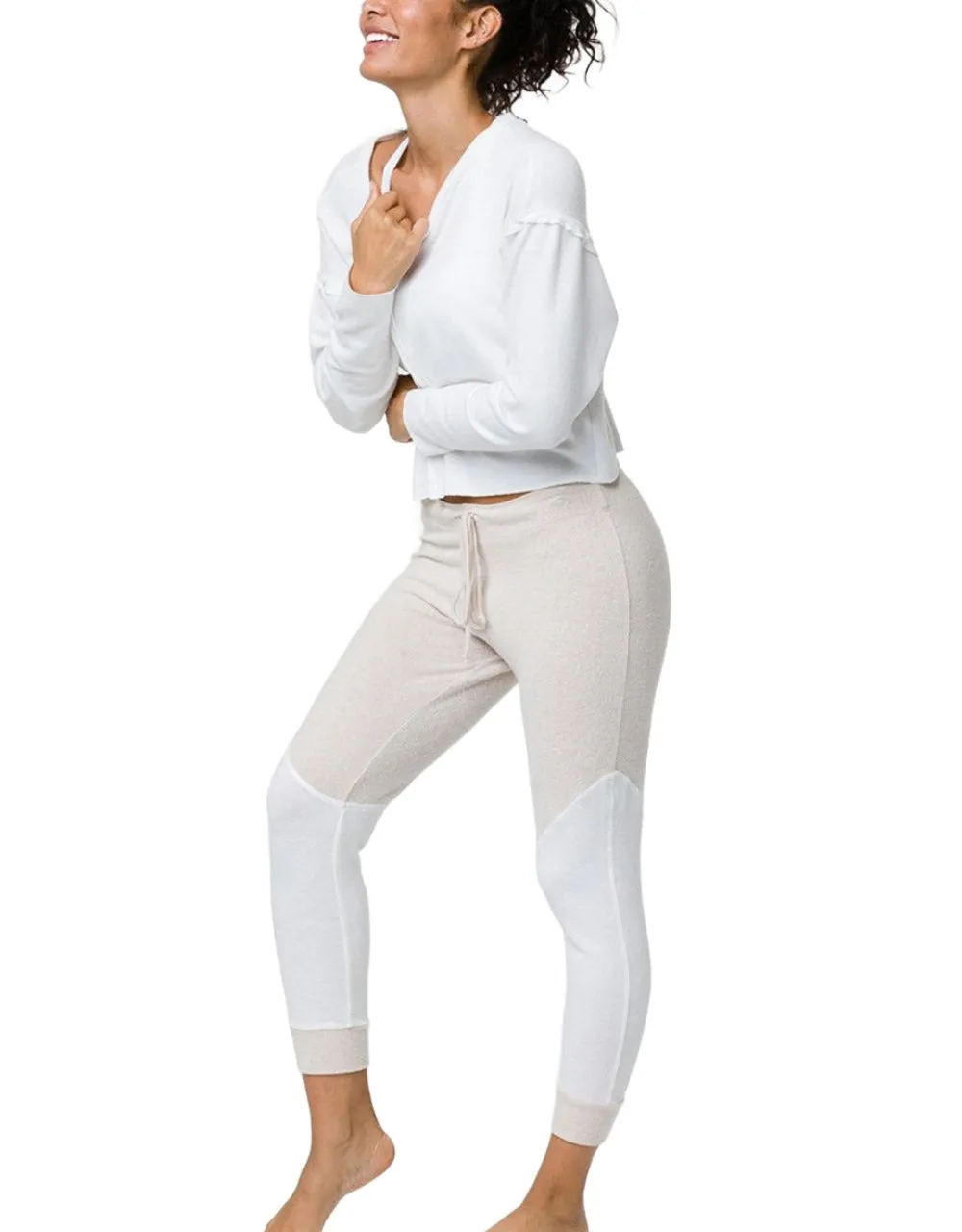 Onzie Hacci Varsity Jogger 2228 Oatmeal/White