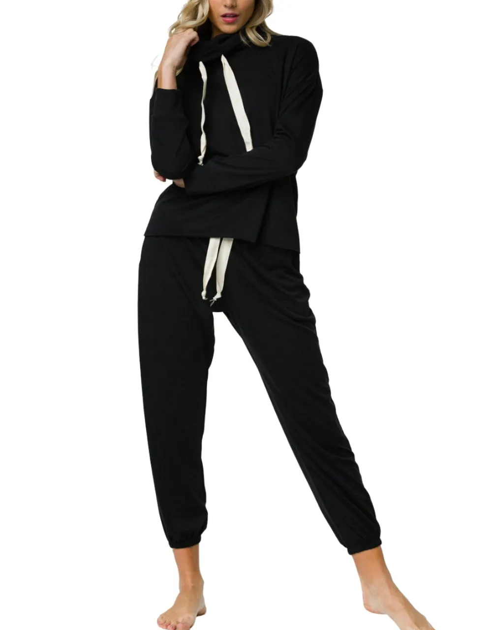 Onzie Yoga New Cowl Neck Top 3749 Black
