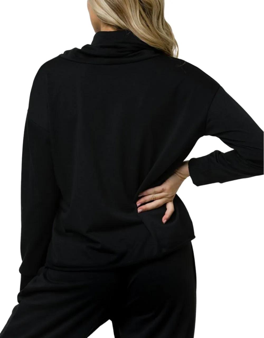 Onzie Yoga New Cowl Neck Top 3749 Black