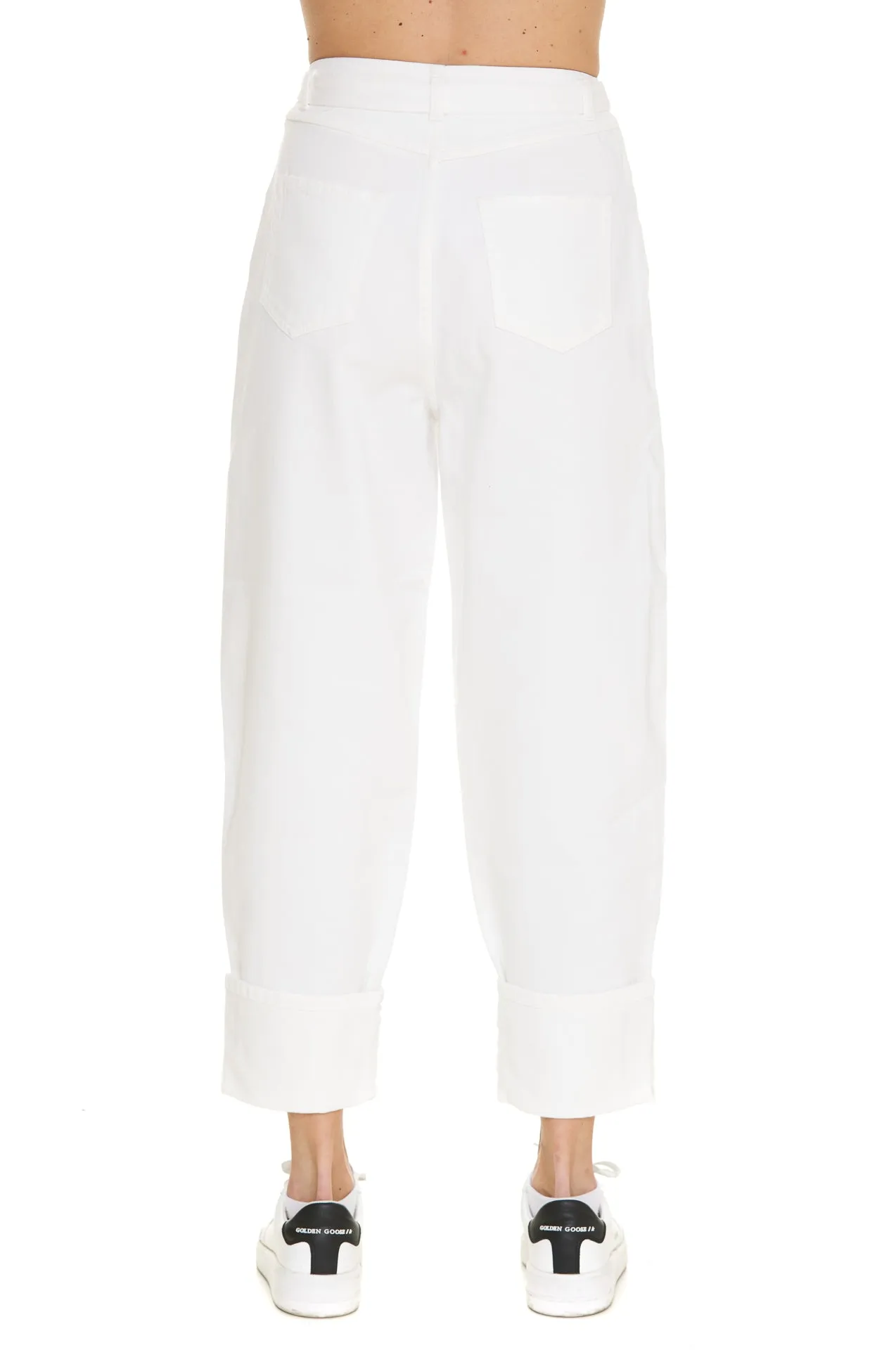Pinko Logo Plaque High Waist Tapered Trousers