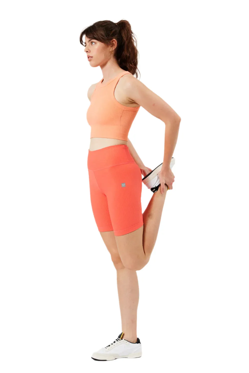 Pop Orange Harper Biker Shorts 8"