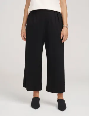 Pull On Pleat Front Cropped Wide Leg Pants- Sale