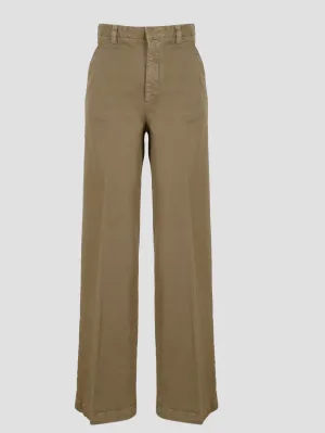 REDValentino High Waist Wide-Leg Gabardine Pants