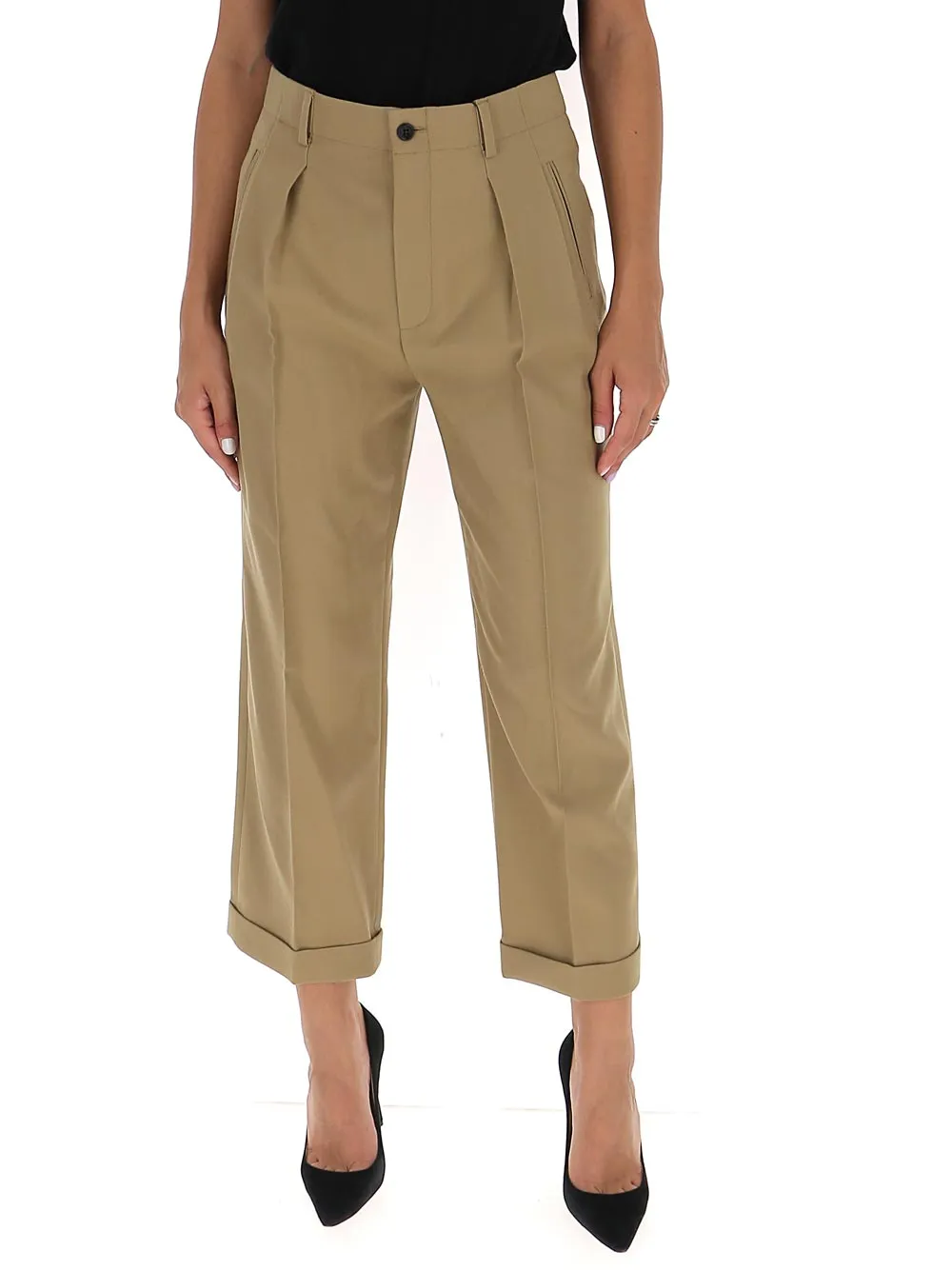 Saint Laurent High-Waisted Cropped Trousers