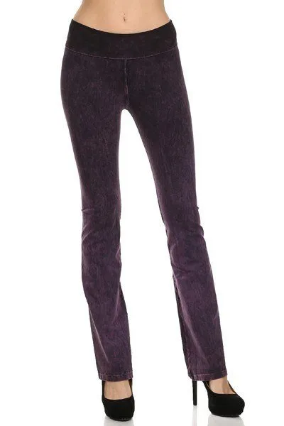 T-Party Fold Over Mineral Washed Yoga Pants CJ7477