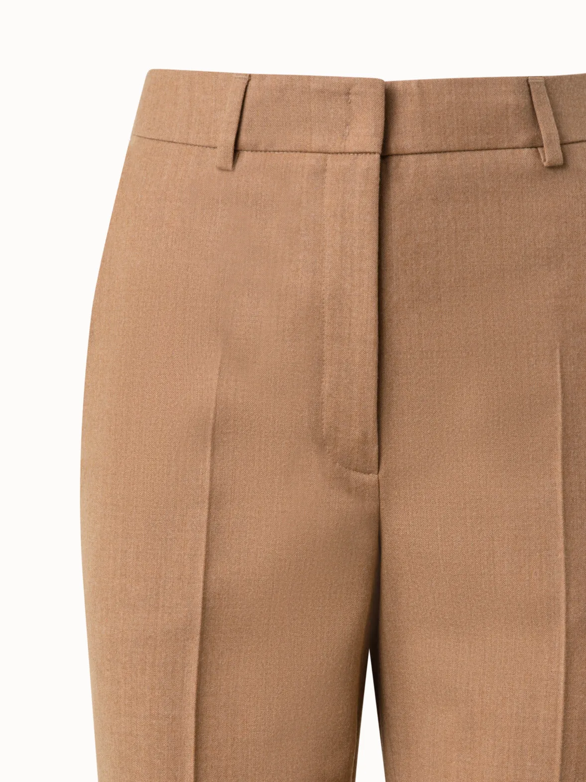 Tapered Wool Stretch Flannel Pants
