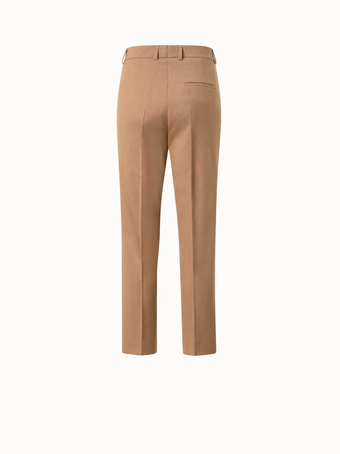 Tapered Wool Stretch Flannel Pants