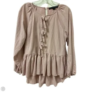 Top Long Sleeve By Hyfve In Pink, Size: M