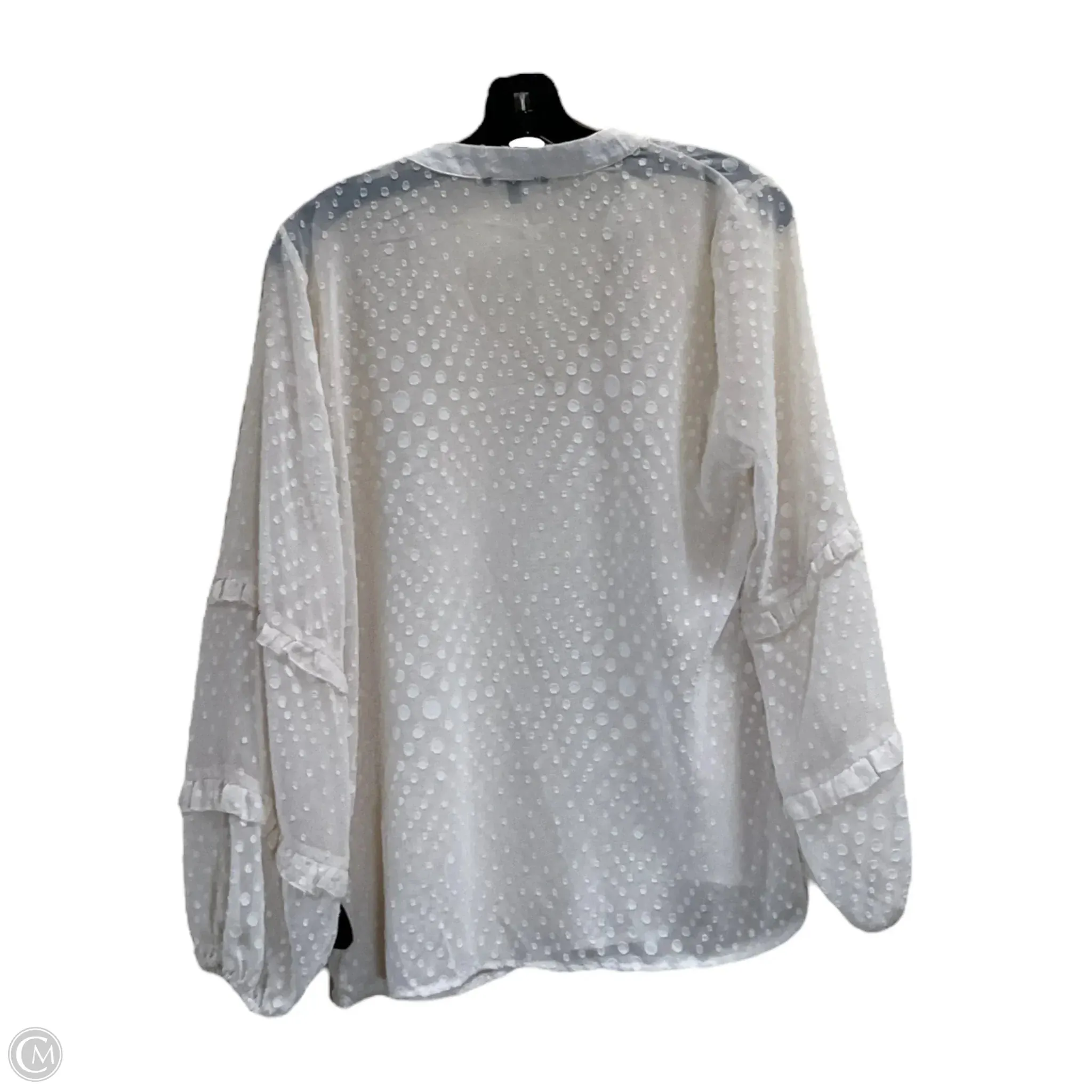 Top Long Sleeve By Staccato In Cream, Size: M