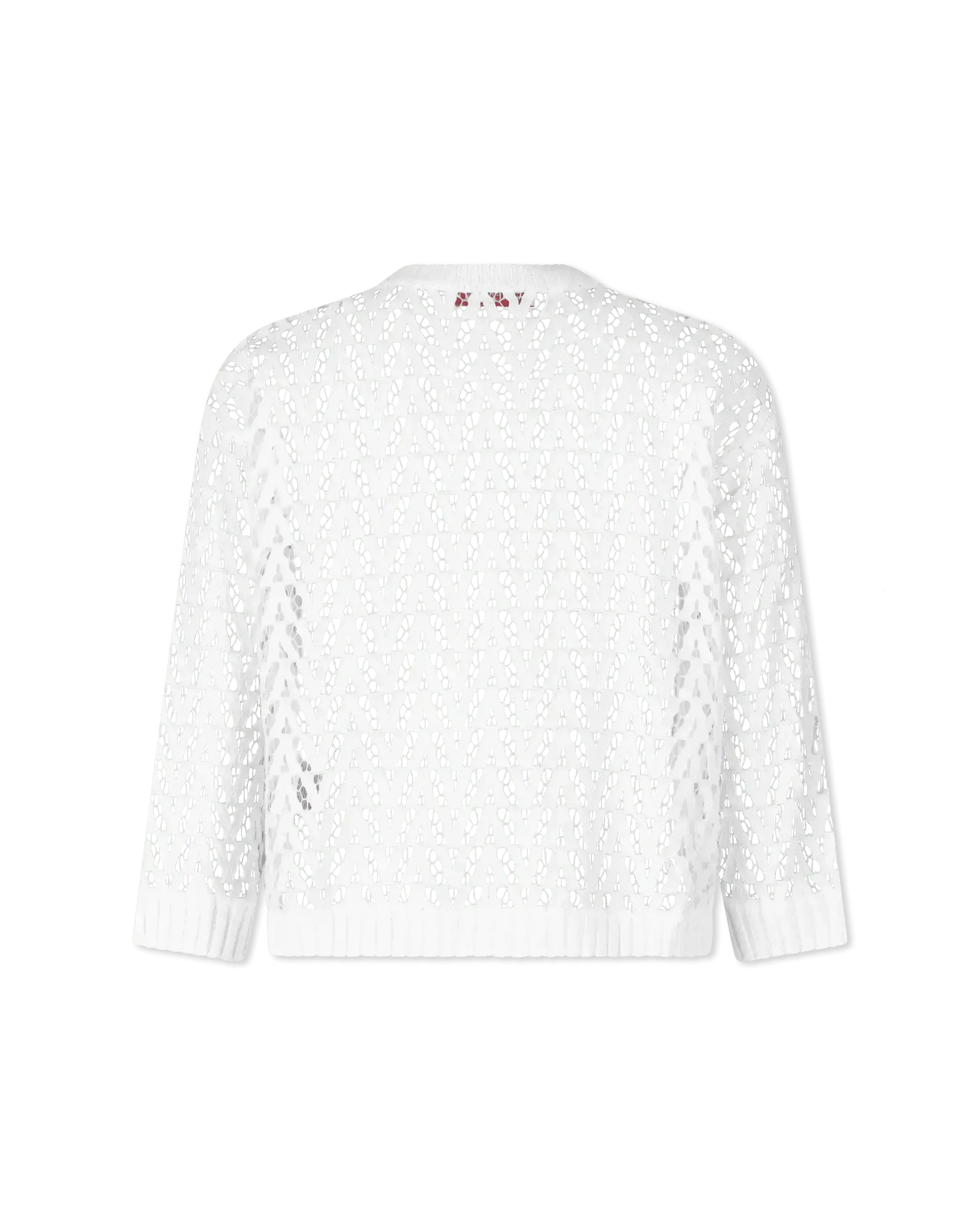 V Pattern Lace Long Sleeve Top